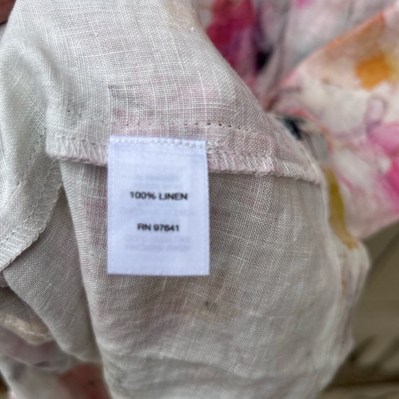 Purejill J.Jill Linen Watercolor Dress Spring Vacation Summer Cruise Beach Sz S - Picture 5 of 7